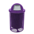 COATEDOUTDOORFURNITURE RDT-TXTPUR Heavy Duty 32 Gallon Round Trash Receptacle by CoatedOutdoorFurniture