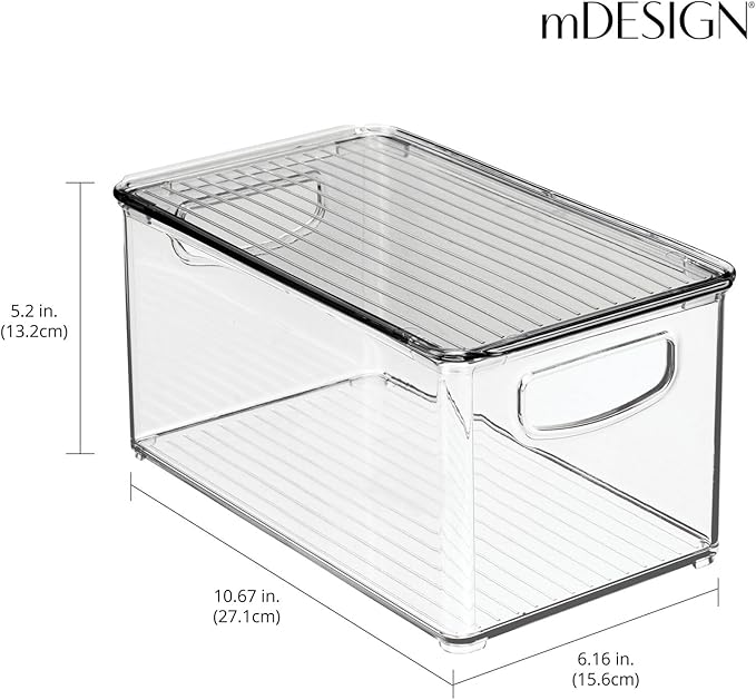 mDesign Plastic Deep Storage Bin Box Container - Image 5