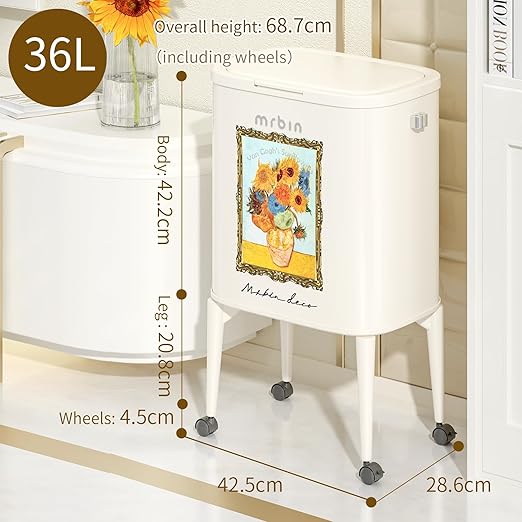 MRBIN Metal Kitchen Trash Can - Image 6