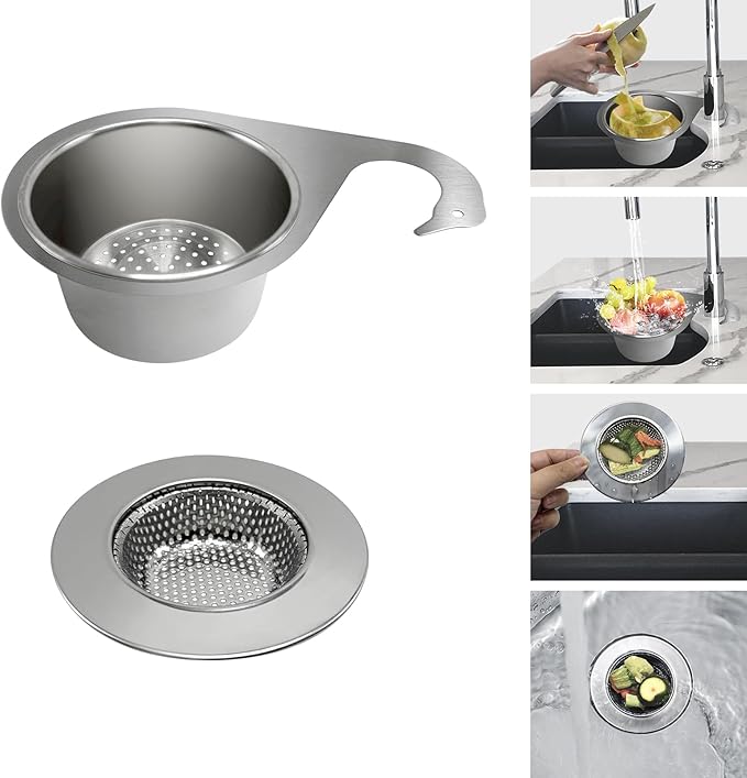 Stainless Steel Drainage Basket, Corner Sink Filter Basket, 4.5-inch Sink - Image 2