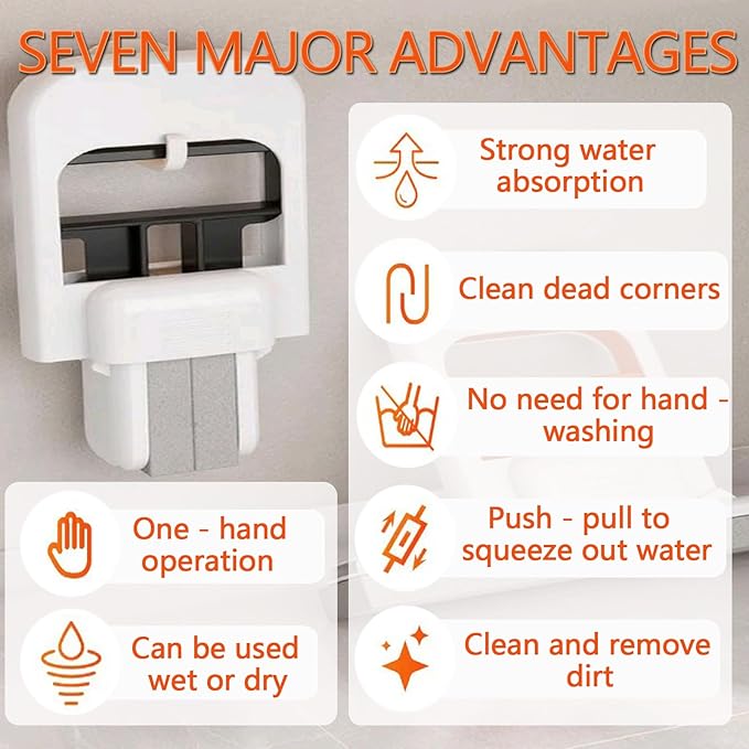 Mini Foldable Desktop Mop, Portable Cleaning Sponge Mop Self-Squeeze Sponge - Image 3