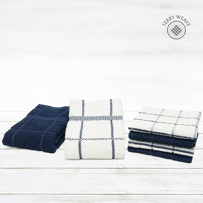 100% Cotton Terry Dish Cloth & Dish Towel, 6 Pack, Super Soft and Absorbent - Image 3