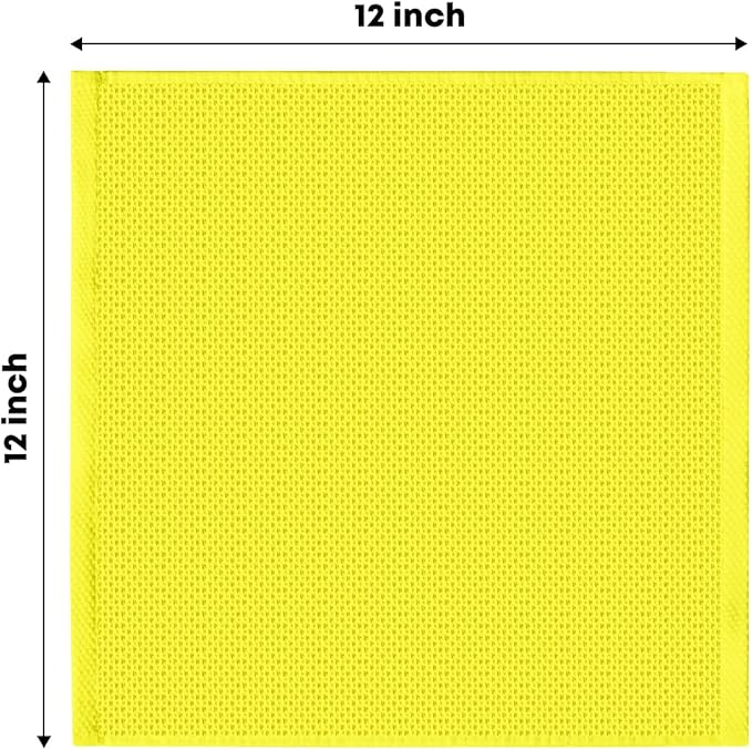 Artoid Mode 100% Cotton Lemon Yellow Waffle Weave Kitchen Dish Cloths, 12x12 - Image 6