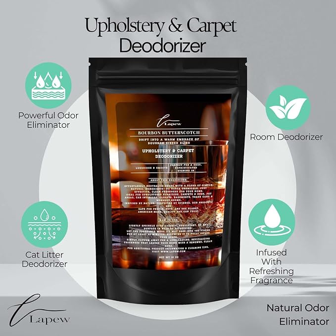 Bourbon & Butterscotch Carpet Freshener Powder 16 oz | Powerful Odor Eliminator - Image 4