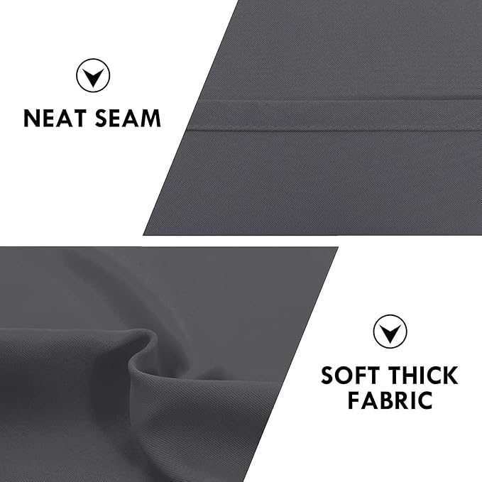 DWCN Bedroom Curtains Blackout Drapery Panels 54 Inch Length 2 Panels Set - Image 5