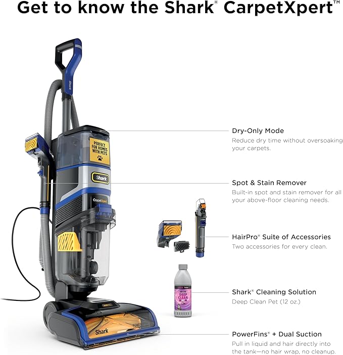 Shark CarpetXpert HairPro Upright Carpet, Area Rug & Upholstery Cleaner - Image 8