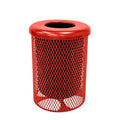 COATEDOUTDOORFURNITURE RFT-RED Heavy Duty 32 Gallon Round Trash Receptacle by CoatedOutdoorFurniture