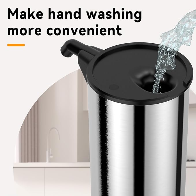 Automatic Soap Dispenser, Stainless Steel Material, Rechargeable Touchless Hand - Image 6