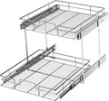 LOVMOR 2 Tier Individual Pull Out Cabinet Organizer 19½" W x 21½" D, Slide Out by LOVMOR