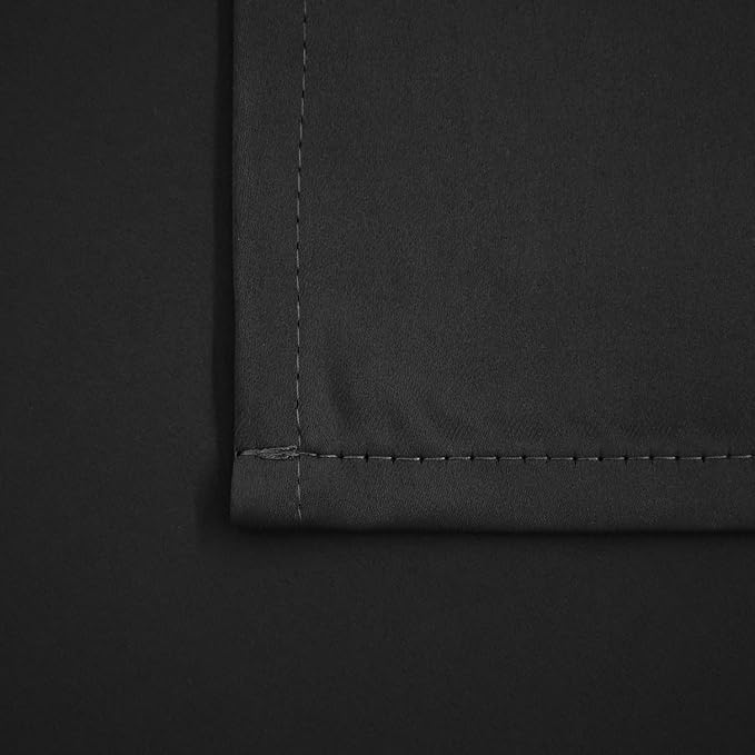 Pickluc Black Cafe Curtain 36 Inches Length, Rod Pocket Small Kitchen Curtain - Image 4