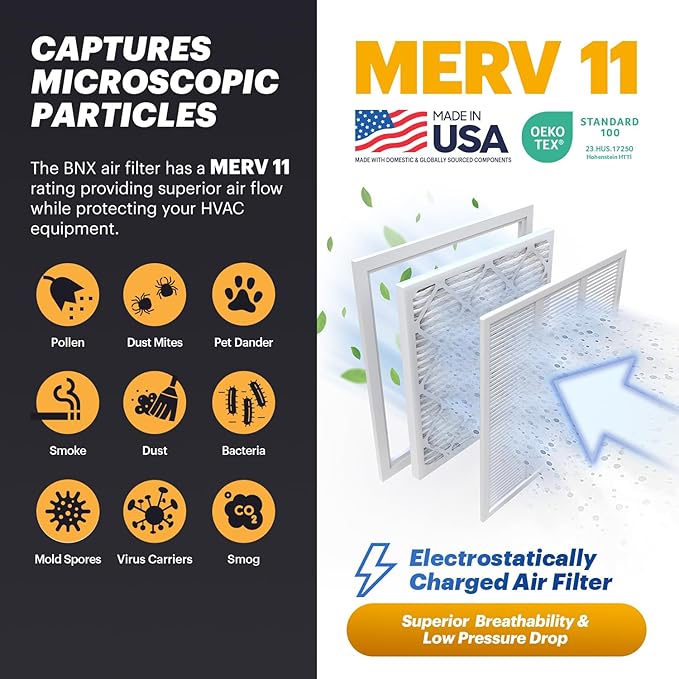 BNX TruFilter 16x25x5 MERV 11 Air Filter - Image 3