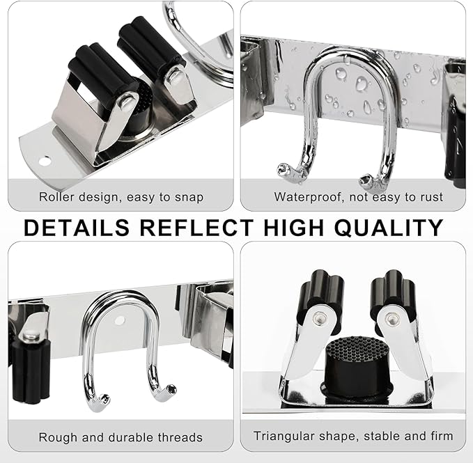 Mop Broom Holder Wall Mount - Image 4