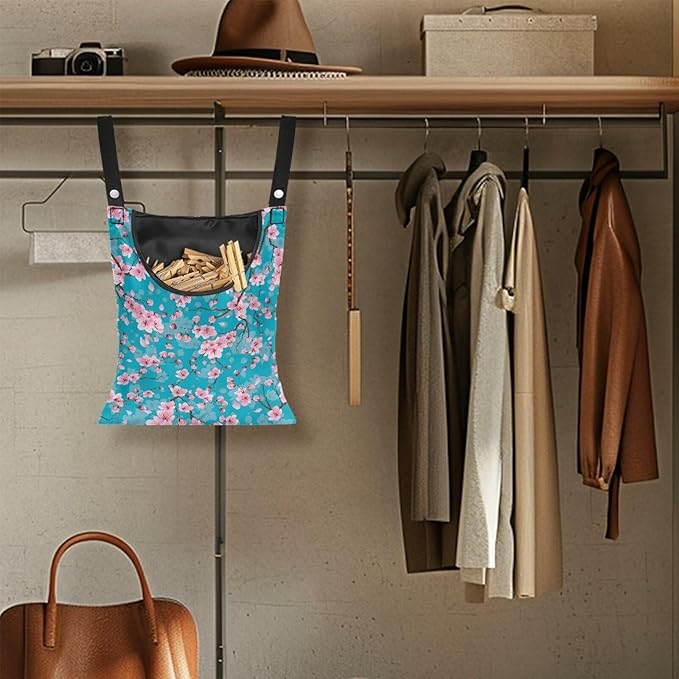 Cherry Blossom Clothespin Pouch Clothespin Bag - Image 5