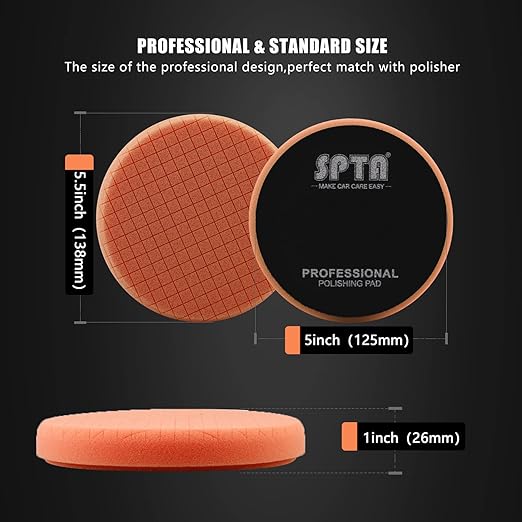 SPTA Orange Light Cut Pad, Buffing Polishing Pads, Polishing and Waxing - Image 2