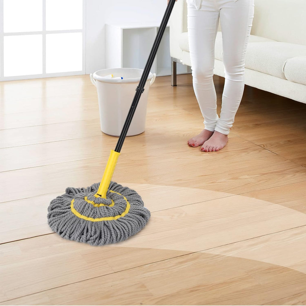 Self-Wringing Twist Mop, Microfiber Floor Mop 57" Long Handle, Gray