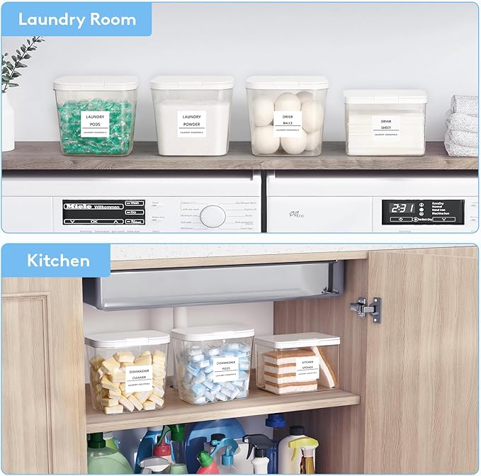 Lifewit 4+1 Laundry Pods Container & Dryer Sheet Holder, Large Powder Detergent - Image 8