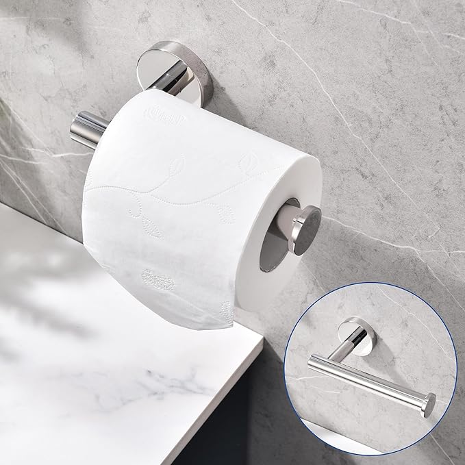 TASTOS Toilet Paper Holder SUS304 Stainless Steel Round Size Polished Chrome 2 - Image 5