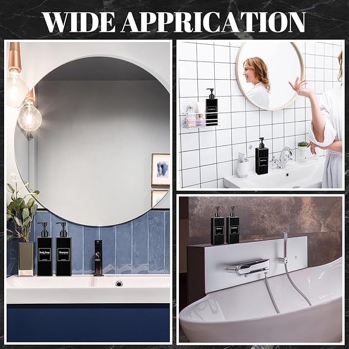 Tanlade 6 Pcs Shampoo and Conditioner Dispenser Bottles 16oz Modern Shower Soap - Image 6