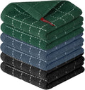 Artoid Mode Checkered Designed Cotton Grey Black Green Terry Kitchen Dish Cloths by ArtoidMode