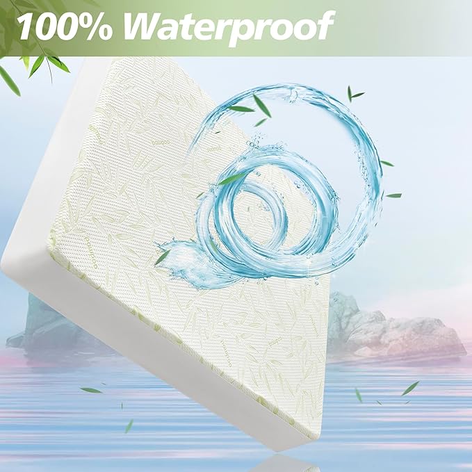 Twin Mattress Protector Waterproof Mattress Pad Washable Bamboo Rayon Mattress - Image 5