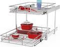 ROOMTEC Individual Pull Out Cabinet Organizer, 2 Tier Spice Rack Organizer by ROOMTEC