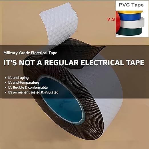 4 Rolls Butyl Rubber Self-Fusing Tape | IP67 Waterproof & 35KV Insulated | - Image 2