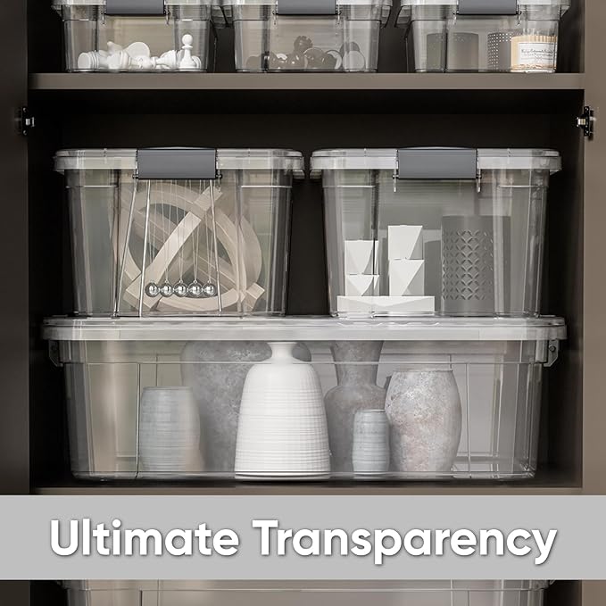 Superio Storage Bins with Lids- 4 Pack, 4.5 Qt Clear Boxes - Image 6