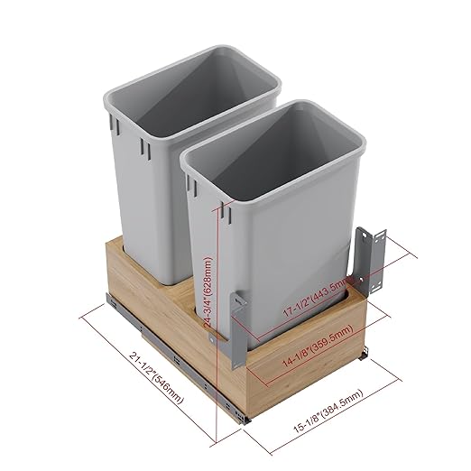 Dowell B18/B21 Wood Base Wastebasket Pullout - Image 2