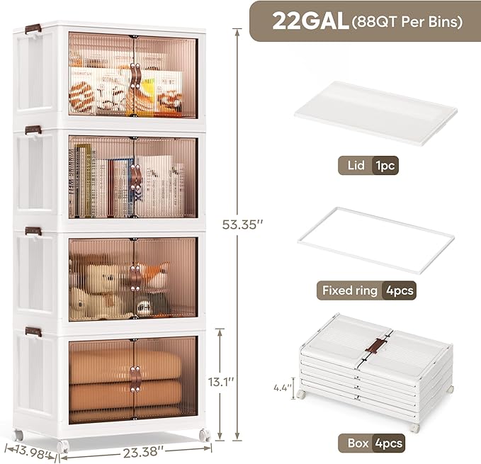 Jalove 88QT Plastic Storage Bins - Image 2