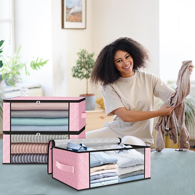 HomeHacks Storage 10-Pack Clothes Organizer Storage Bags Foldable Storage Box - Image 7