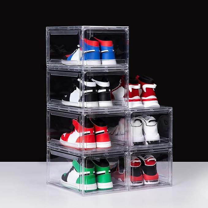 6 Pack Acrylic Shoe Boxes, Ultra Clear Shoe Boxes Stackable, Shoe Storage Box by GIVEYOUTHEBEST