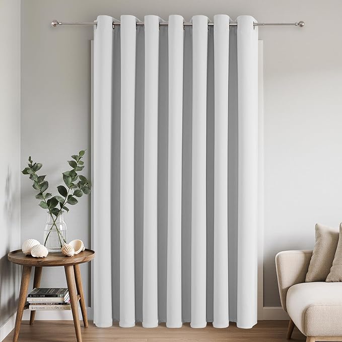 Joydeco Blackout Patio Sliding Door Curtains 90 Inches Long, Grommet Privacy by JOYDECO