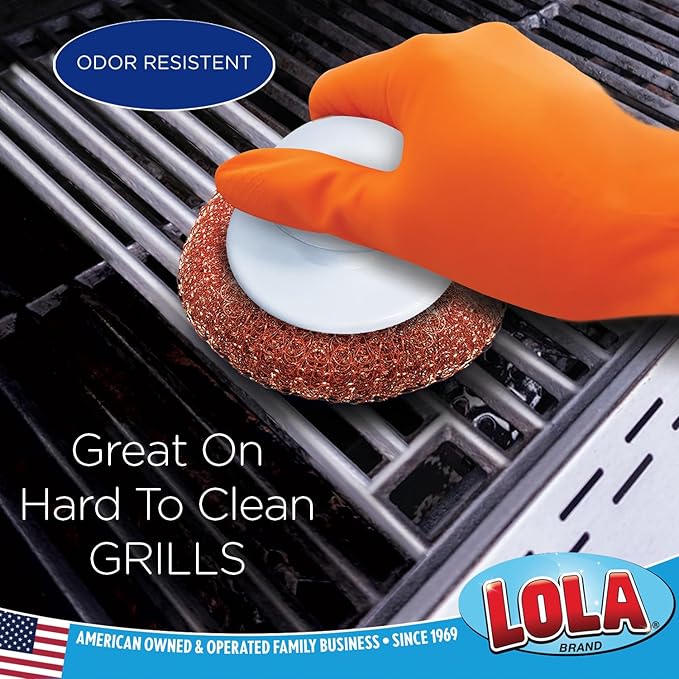 LOLA Copper Mesh Scouring Pad w/Comfort Knob, 6 Pack, Heavy Duty Cleaning Pads - Image 4