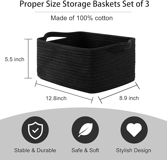 OIAHOMY Cotton Rope Woven Baskets - Image 3