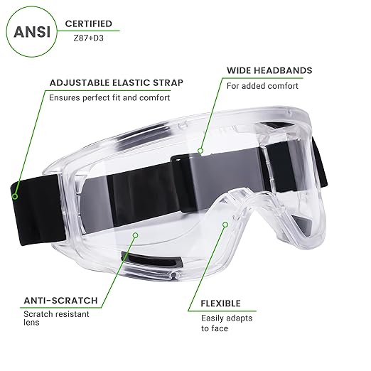 AirGearPro Vision-1000 Anti-Fog Safety Goggles | Impact Resistant Protective - Image 2