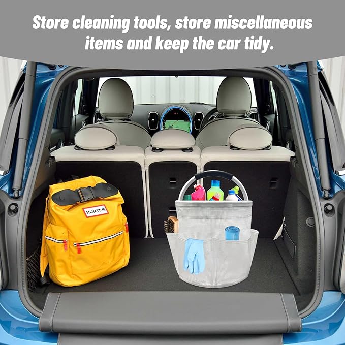 Qivine 17L Cleaning Caddy with Handle, Cleaning Supply Caddy Foldable Tool Bag - Image 5