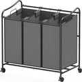 Simple Houseware Heavy Duty 3-Bag Laundry Sorter Rolling Cart, Dark Grey – by SimpleHouseware