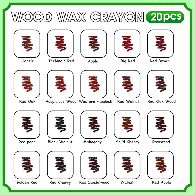 Furniture Markers Touch Up, 20 Colors Wood Filler Sticks, Wood Wax Crayons - Image 2