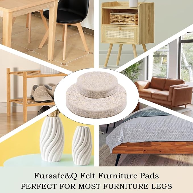 Fursafe&Q Felt Furniture Pads for Hardwood Floors - Image 2