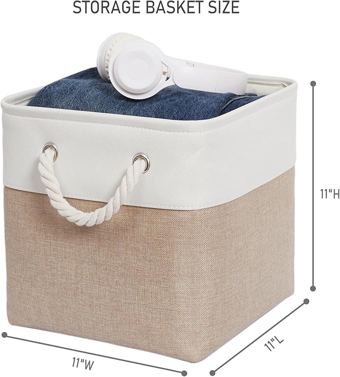 11 x 11 Inch Storage Cubes, 6 Pack Large Collapsible Fabric Storage Bin - Image 3