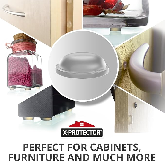 X-Protector Cabinet Door Bumpers 200 PCS – 1/2" Silicone Clear Bumpers – Ideal - Image 5