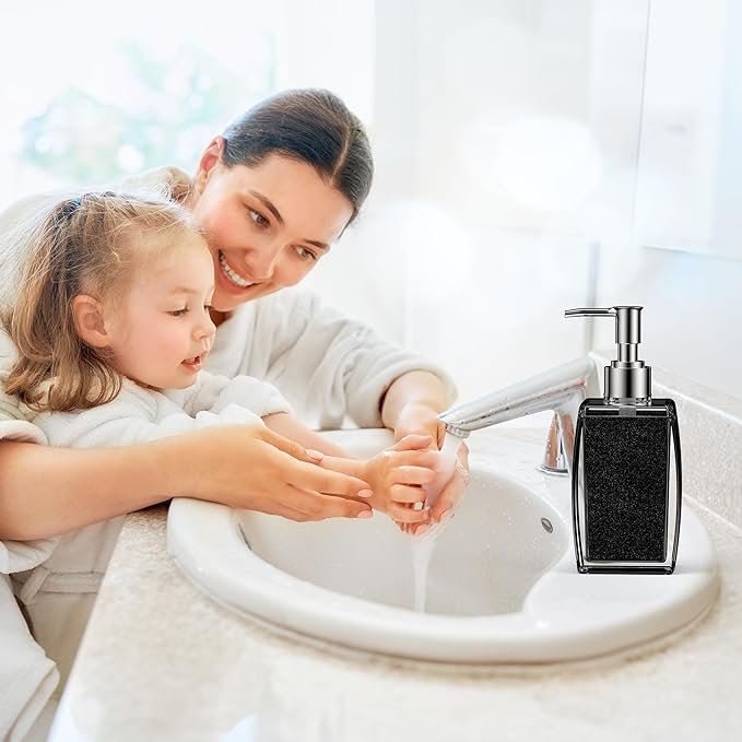 Navy Blue Soap Dispenser with Refillable Plastic Pump - Image 9