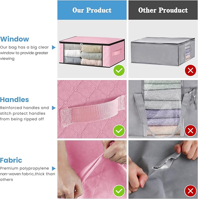 HomeHacks Storage 8-Pack Clothes Organizer Storage Bags Foldable Storage Box - Image 5
