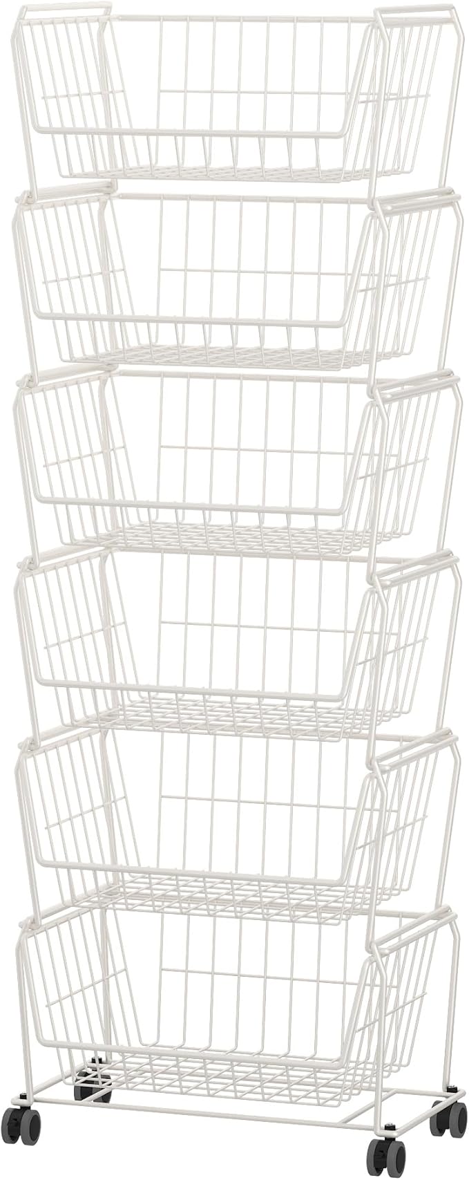 PUSDON Stackable Metal Storage Carts, Dual Use Shelf by PUSDON