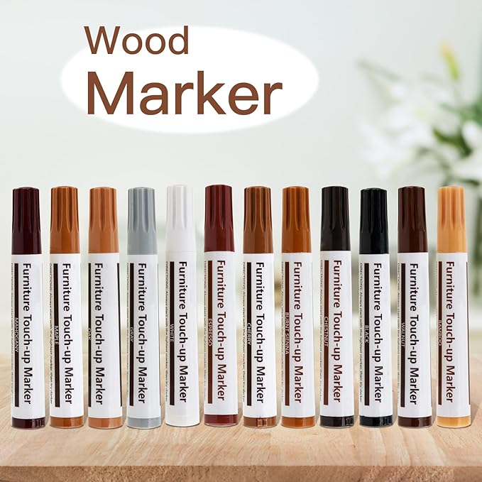 New Upgrade Furniture Pens for Touch Up, 12 Colors Wood Scratch Repair Markers - Image 8