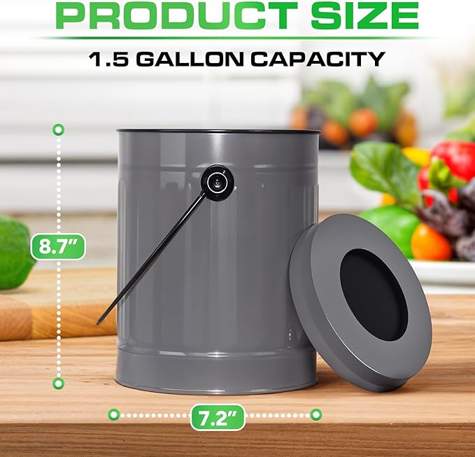 Plexon Countertop Compost Bin Kitchen - Image 2