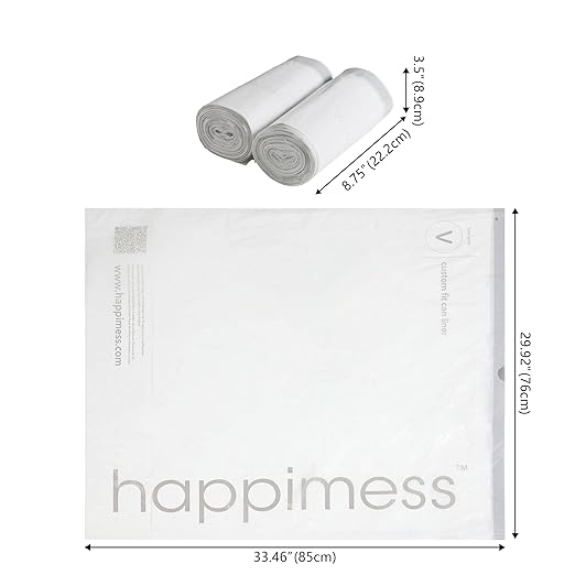 happimess HPM3000V-WHITE 30 Gallon Drawstring Unscented Trash Can Liner - Image 2