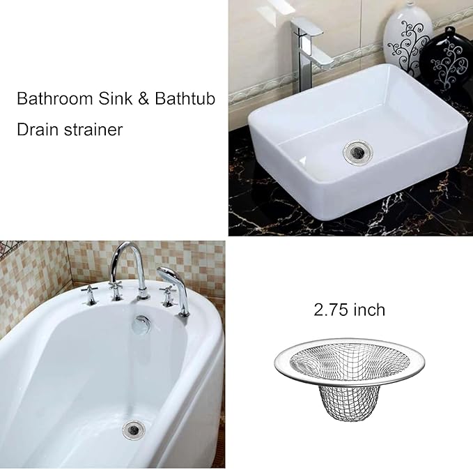 10PCS Mesh Sink Drain Strainer Bathroom, 2.75" Stainless Steel Slop Basket - Image 5
