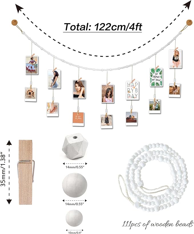 4 Feet Wooden Beads Garland - Image 3