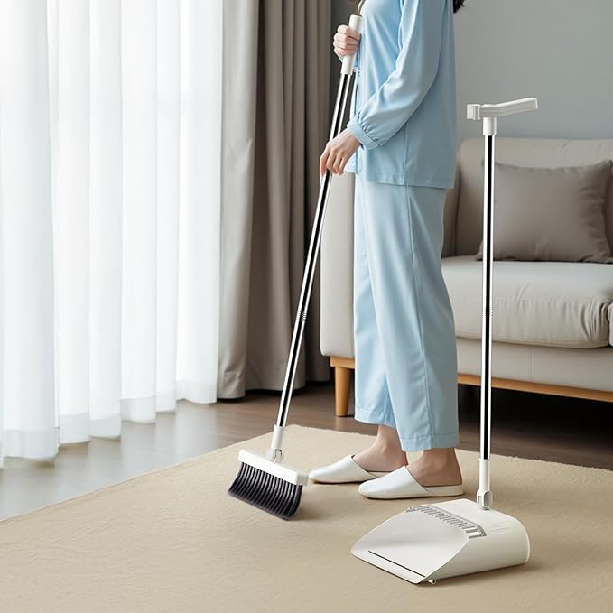 Upgrade Broom with Dustpan Combo Set, Broom and Dustpan Set with Adjustable - Image 5